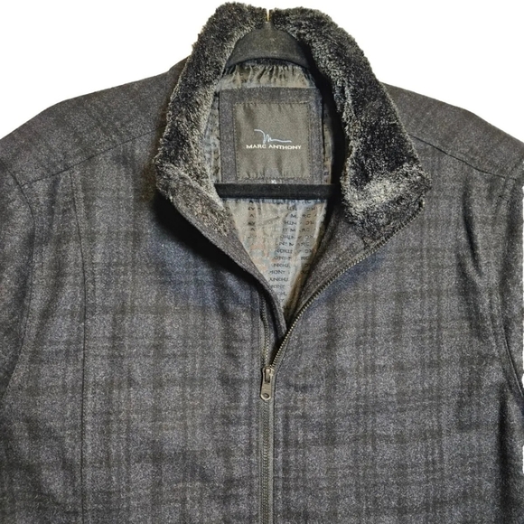 Marc Anthony Men’s Wool Plaid Jacket Coat XL - Picture 5 of 16